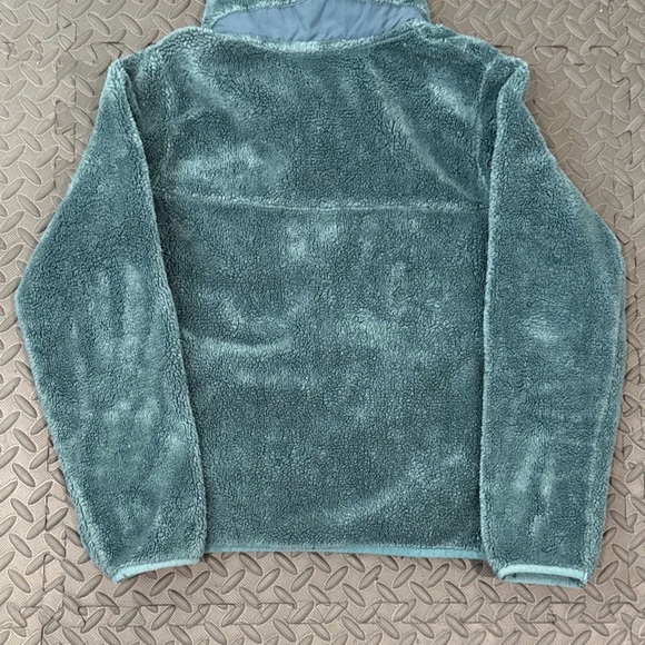 L.L. Bean Green Fleece Jacket Quarter Snap Pullover Teal PoKets Size Small - Picture 2 of 7